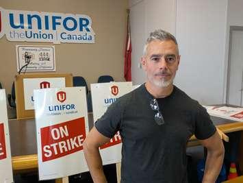 Unifor Local 444 Secretary-Treasurer Manny Cardoso at the union hall on August 29, 2025. Photo by Mark Brown/WindsorNewsToday.ca.