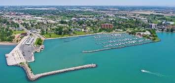 An aerial view of the Leamington waterfront. Photo courtesy Municipality of Leamington.