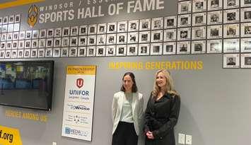 Noelle Montcalm and Kara Ro, two inductees for the class of 2025 to the Windsor Essex County Sports Hall of Fame, April 15, 2025. 