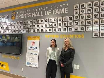 Noelle Montcalm and Kara Ro, two inductees for the class of 2025 to the Windsor Essex County Sports Hall of Fame, April 15, 2025. 