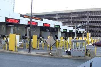 BlackburnNews.com file photo of customs booths on the U.S. side of the Windsor-Detroit Tunnel.
