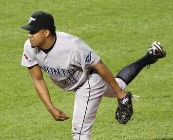 Octavio Dotel with the Toronto Blue Jays in 2011. Photo courtesy Keith Allison/Flickr via Wikipedia.