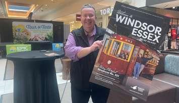 TWEPI CEO Gordon Orr unveils the new Windsor Essex Pelee Island travel guide, April 25, 2025. (Photo by Maureen Revait)