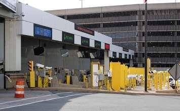 A photo of the U.S. customs on the Detroit side of the Windsor-Detroit Tunnel.
